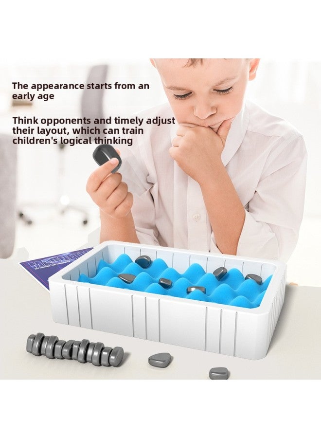 Children's Magnetic Effect Chess Casual Puzzle Magnet Battle Desktop Game Suit Magnet Interactive Board Game Toy-Color:[Chinese Color Box] Sponge Rope-magnetic Effect Chess 600g