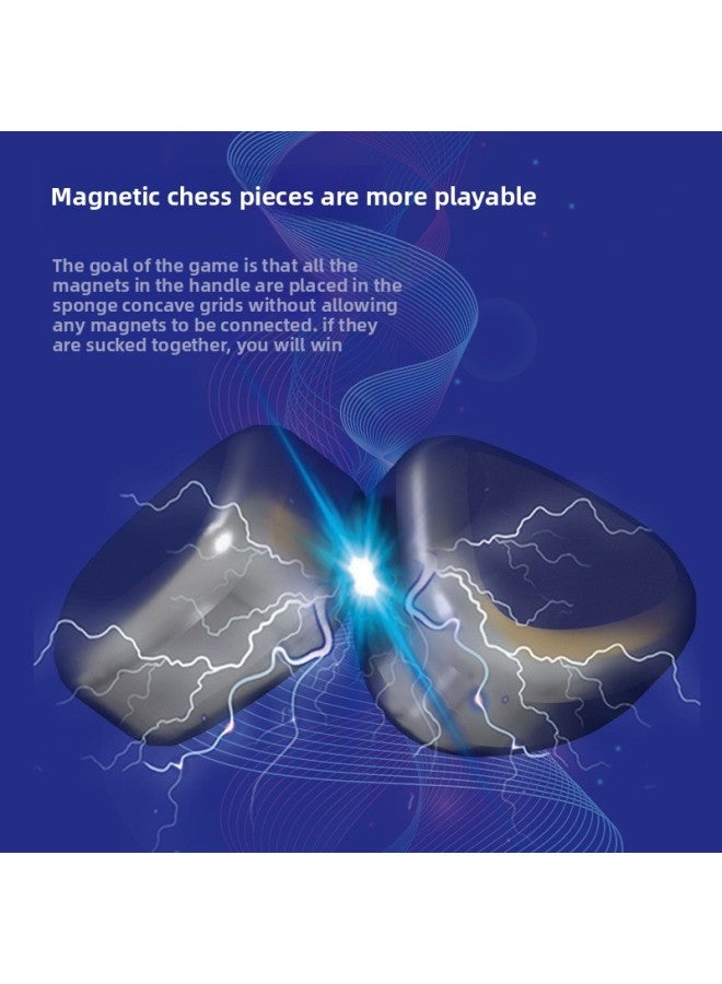 Children's Magnetic Effect Chess Casual Puzzle Magnet Battle Desktop Game Suit Magnet Interactive Board Game Toy-Color:[Chinese Color Box] Sponge Rope-magnetic Effect Chess 600g