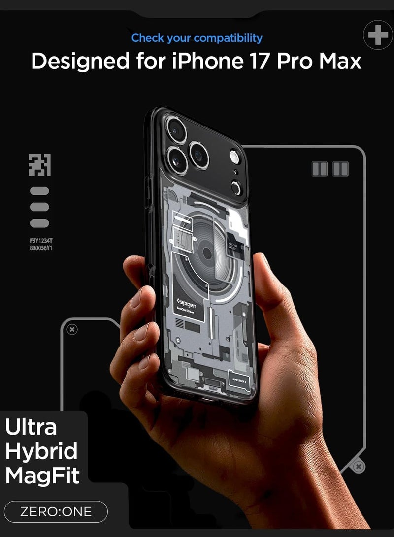 Spigen Ultra Hybrid MagFit iPhone 17 Pro Max Case Cover with MagSafe (2025) - Zero One Black - Image 2