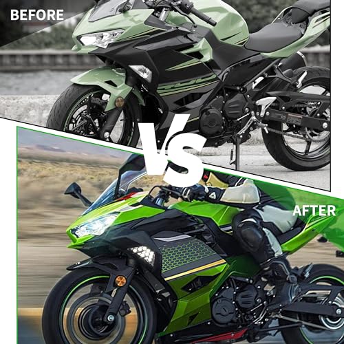 VEISUTOR LED Front Turn Signal Indicator Light for Ninja400 13-24, Amber Turning Lamp and White Daytime Running Lights Lamp for Kawasaki Ninja 400 Ninja 300 Ninja 650 Ninja 1000 2013-2024 Accessories - Image 5
