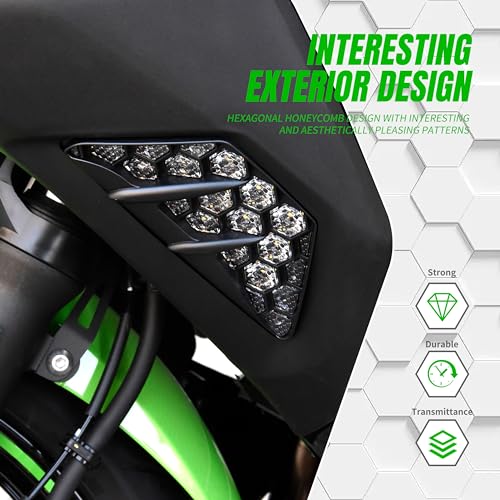 VEISUTOR LED Front Turn Signal Indicator Light for Ninja400 13-24, Amber Turning Lamp and White Daytime Running Lights Lamp for Kawasaki Ninja 400 Ninja 300 Ninja 650 Ninja 1000 2013-2024 Accessories - Image 3