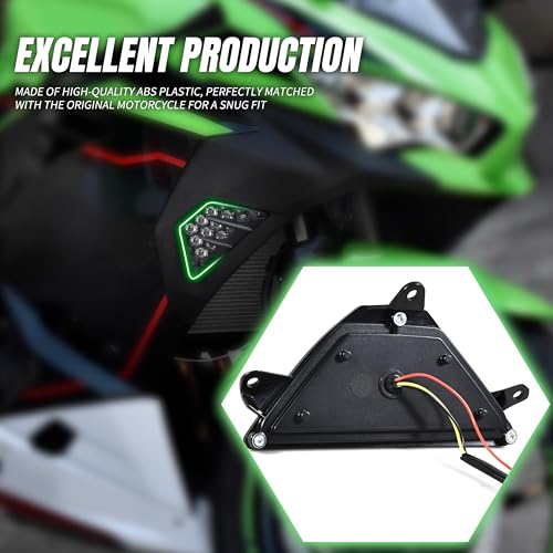 VEISUTOR LED Front Turn Signal Indicator Light for Ninja400 13-24, Amber Turning Lamp and White Daytime Running Lights Lamp for Kawasaki Ninja 400 Ninja 300 Ninja 650 Ninja 1000 2013-2024 Accessories - Image 4