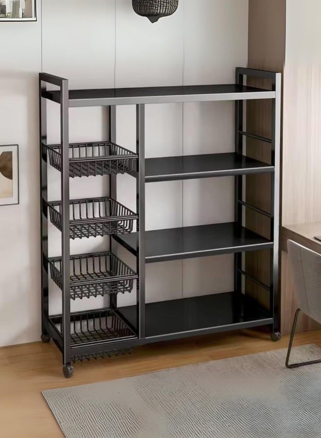 SHEE ONE 4-Tier Metal Storage Rack with Heavy Duty Adjustable Wheels for Kitchen and Home - Image 3