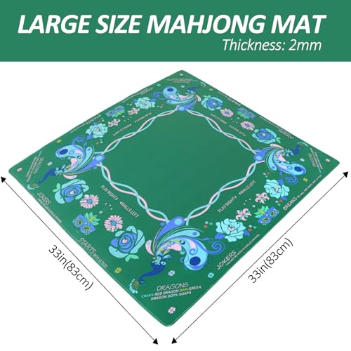 Jongyance Printed American Learning Mahjong Mat 33x33 with Black Carrying Bag AntiSlip NoiseReducing Mahjong Table Mat for Mahjongg Poker Board Games Dominoes - Image 5