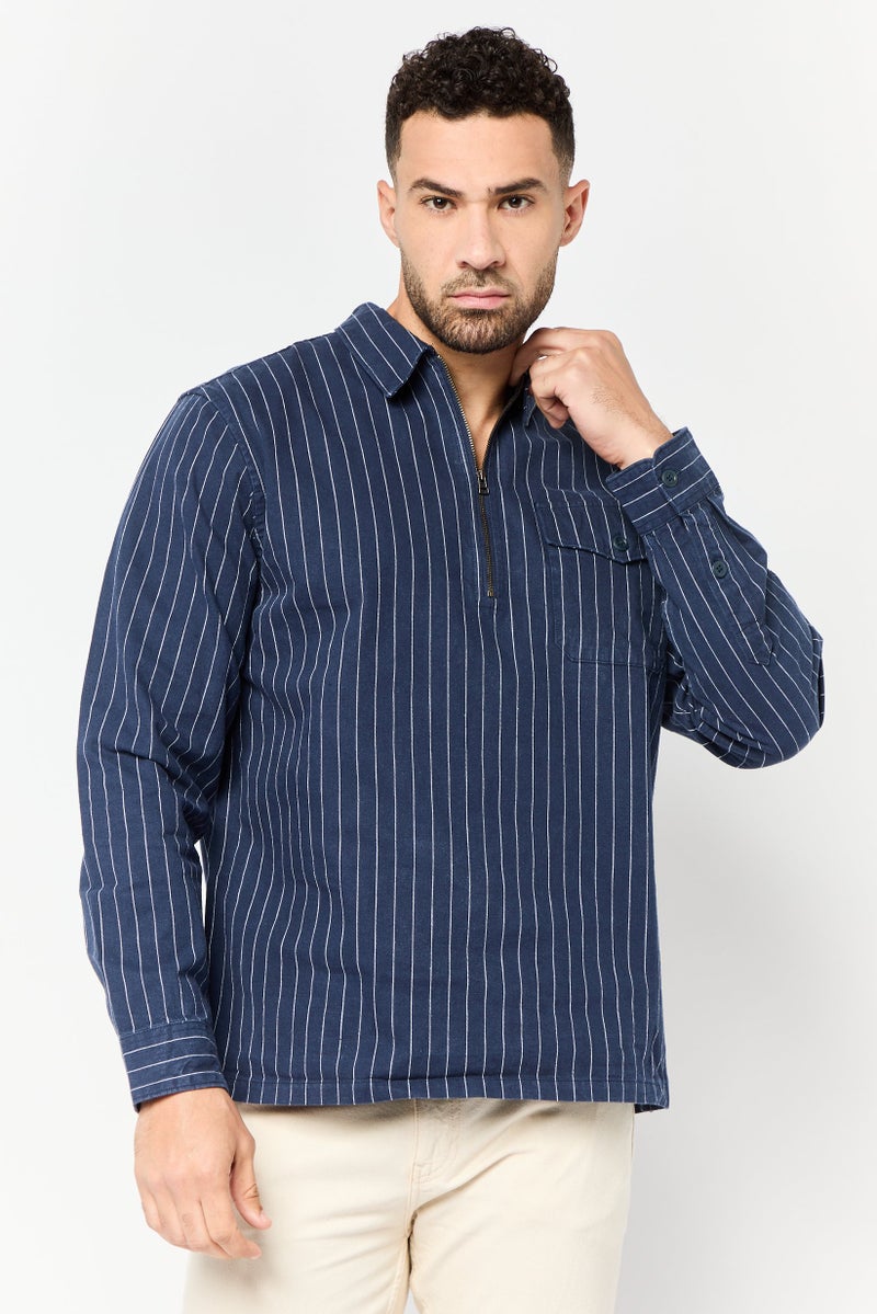 DOCKERS Men Regular Fit Stripe Long Sleeve Casual Shirt, Multicolor - Image 1