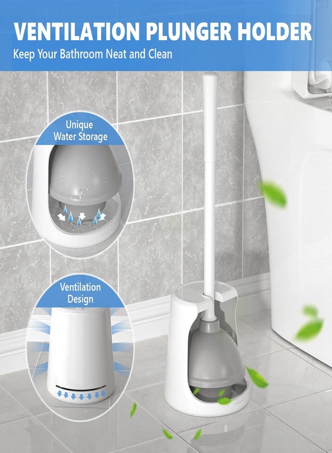 LOVLOY Toilet Plunger with Holder, Plungers for Bathroom Heavy Duty for 5.7-inch Toilet Drain, Toilet Plunger and Holder Combo for Bathroom Cleaning(White) - Image 5