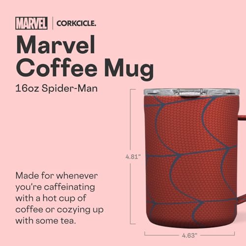 Corkcicle Classic Coffee Mug - Triple Insulated Stainless Steel for Travel - Shatter-Proof Lid - Keeps Drink Hot Over 3 Hours - Holiday Mug Gift - Great for Gifting Warmth - 16 oz - Spider-Man - Image 2