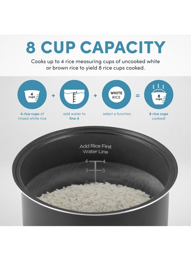 Aroma AROMA® Digital Rice Cooker, 4-Cup (Uncooked) / 8-Cup (Cooked), Steamer, Multicooker, Slow Cooker, Oatmeal Cooker, Auto Keep Warm, 2 Qt, Stainless Steel Exterior  - Image 5