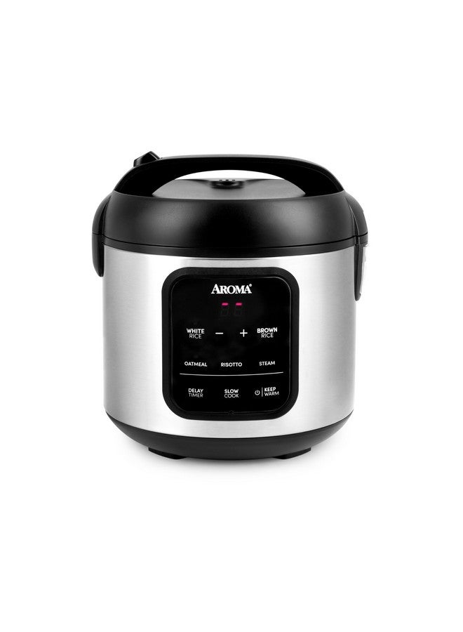 Aroma AROMA® Digital Rice Cooker, 4-Cup (Uncooked) / 8-Cup (Cooked), Steamer, Multicooker, Slow Cooker, Oatmeal Cooker, Auto Keep Warm, 2 Qt, Stainless Steel Exterior  - Image 1