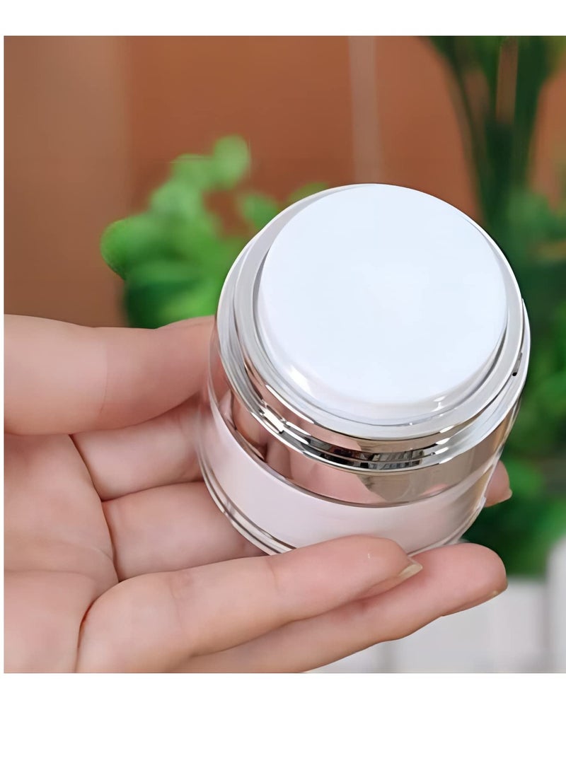 Generic - 2 Pack Airless Pump Cosmetic Cream Jars - 1.7 oz Refillable Acrylic Containers for Moisturizers & Skincare, Travel-Friendly with Lid - Image 1