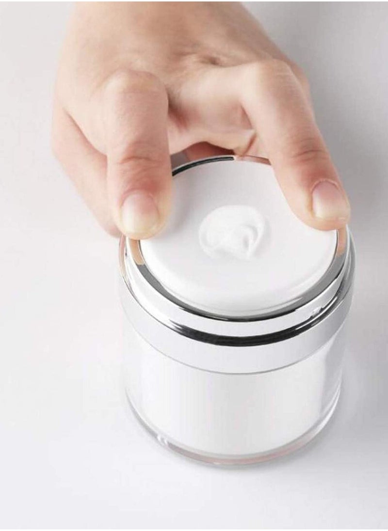 Generic - 2 Pack Airless Pump Cosmetic Cream Jars - 1.7 oz Refillable Acrylic Containers for Moisturizers & Skincare, Travel-Friendly with Lid - Image 1