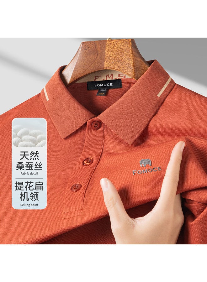 Fomoce summer Solid Color Lightweight Breathable Men's Casual Short-sleeve Polo - Image 2
