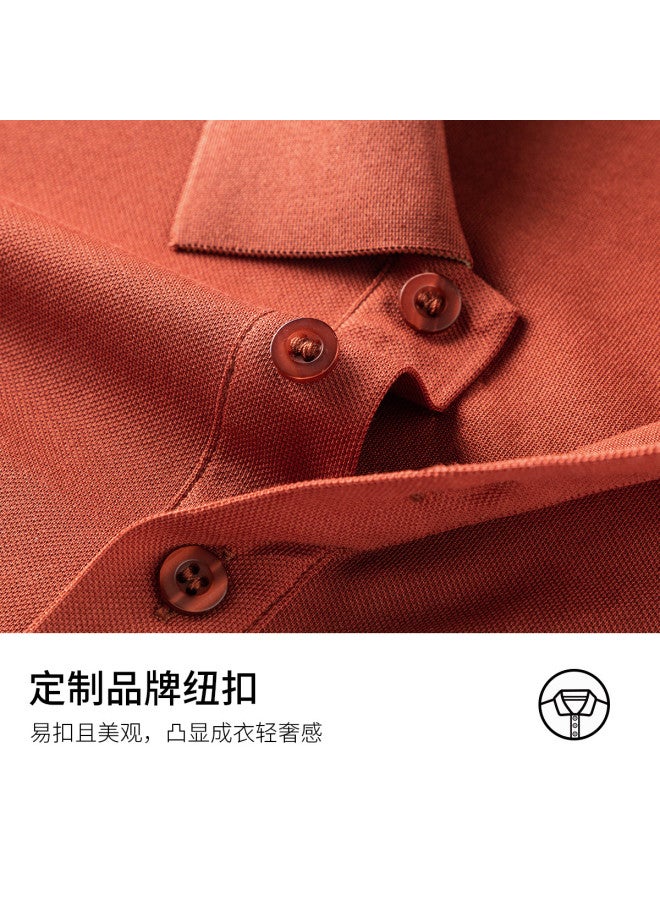 Fomoce summer Solid Color Lightweight Breathable Men's Casual Short-sleeve Polo - Image 5