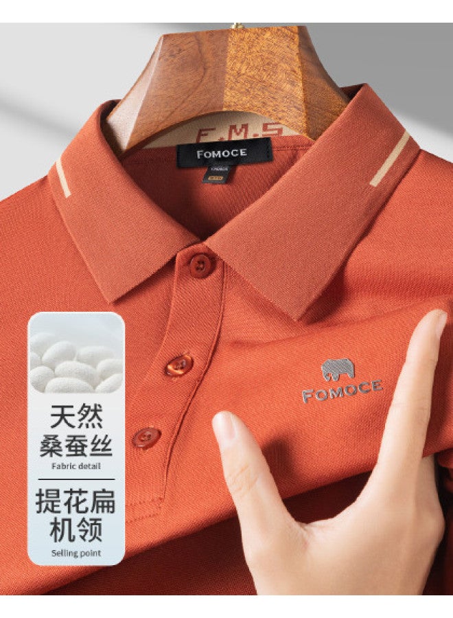 Fomoce summer Solid Color Lightweight Breathable Men's Casual Short-sleeve Polo - Image 1