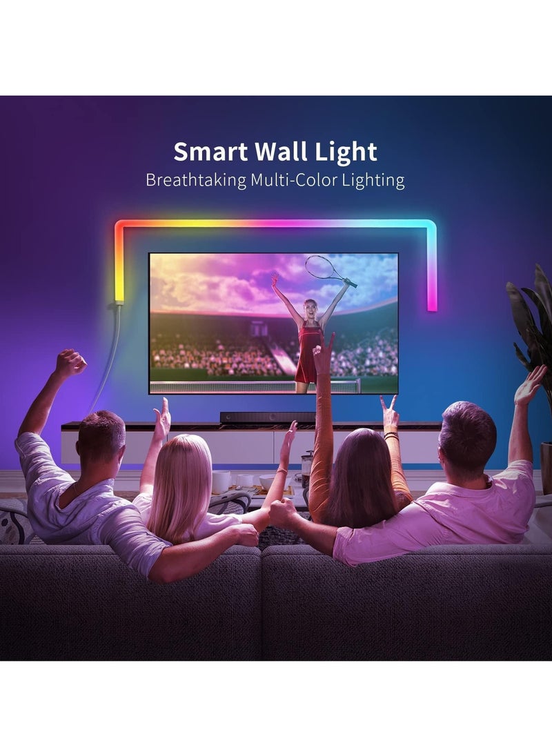 الروهيت - 4 قطع من مصابيح الحائط LED، مصابيح ألعاب قابلة للتوصيل الهندسي، مصابيح ديكور ذكية متغيرة الألوان بتقنية الواي فاي، إضاءة جو لغرفة الألعاب وغرفة النوم - Image 1