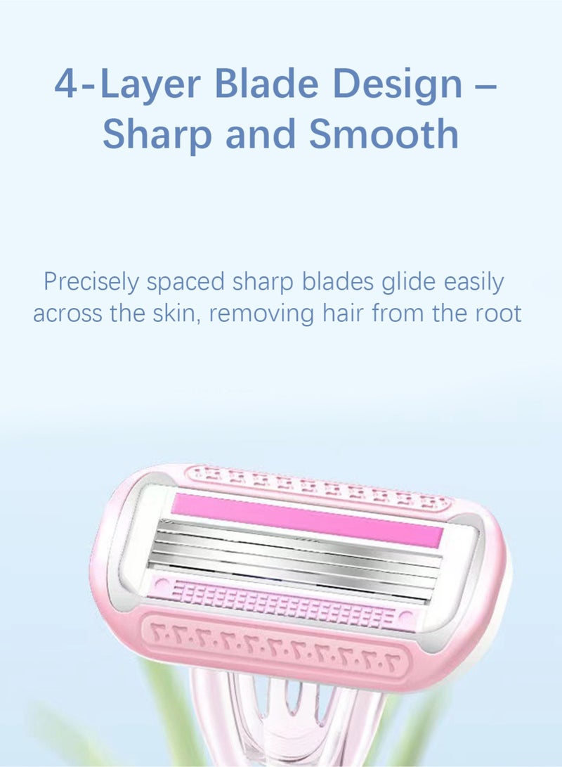 GOODMAX Disposable Razor, Shaving Razors, Flexible Pivoting Head, Lubricating Strip, Ergonomic Handle, Shower Safe for Women - Image 2