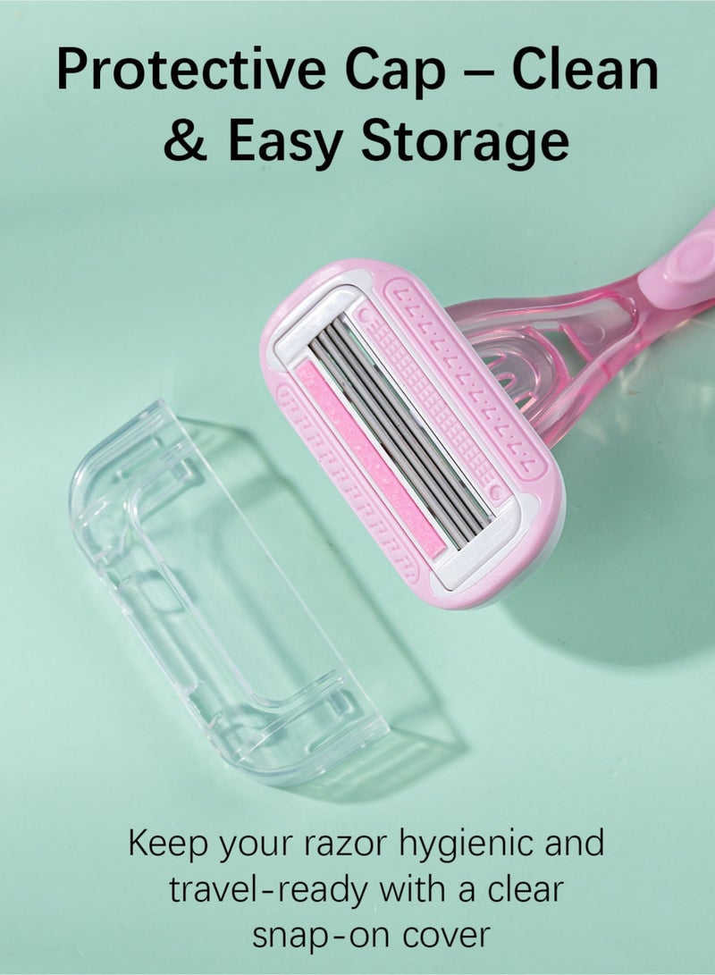 GOODMAX Disposable Razor, Shaving Razors, Flexible Pivoting Head, Lubricating Strip, Ergonomic Handle, Shower Safe for Women - Image 3
