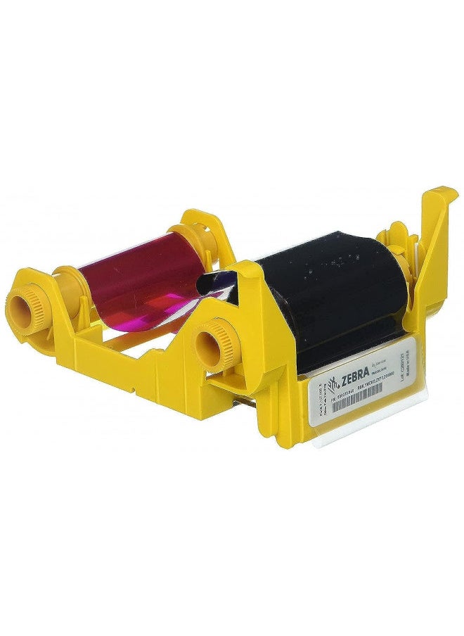 ZEBRA ZEBRA 800033-840 True Colours iX Series YMCKO Color Ribbon for ZXP Series 3 Card Printers. 200 Prints, w/ID Zone Premium White Blank Plastic CR80 30 Mil PVC Cards (500 pk)  - Image 1