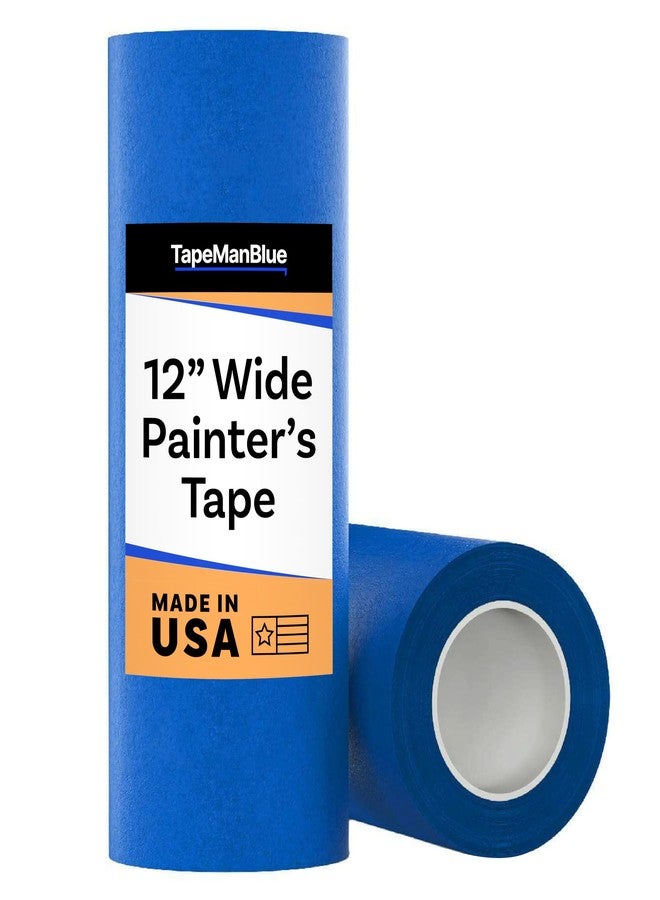 TapeManBlue شريط لاصق أزرق عريض من تيب مان بلو، 12 بوصة × 60 ياردة، صنع في أمريكا، شريط لاصق ممتاز للطباعة ثلاثية الأبعاد والقطع بالليزر، يُزال بسهولة لمدة 21 يومًا - Image 1