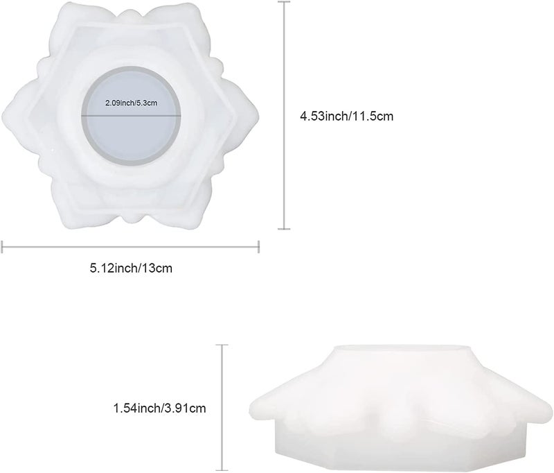 URBAN BOX URBAN BOX Resin Candle Holder Molds Tealight Candles Holder Lotus Flower Molds Silicone Molds for Epoxy Resin DIY Jewelry Box Home Table Decor Pack of 1 Lotus Candle Holder  - Image 2