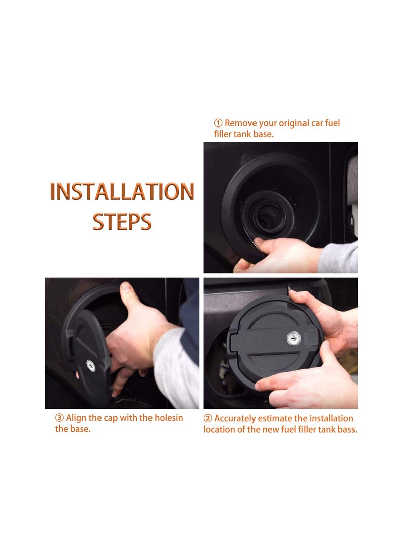 Locking Gas Cap Cover (Black), Fuel Tank Door with Lock Secure Gas Cap Gas Tank Protection Fuel Door Lock System Off-Road Gas Cap Locking Fuel Door for 2018-2022 Jeep Wrangler JL JLU - Image 5