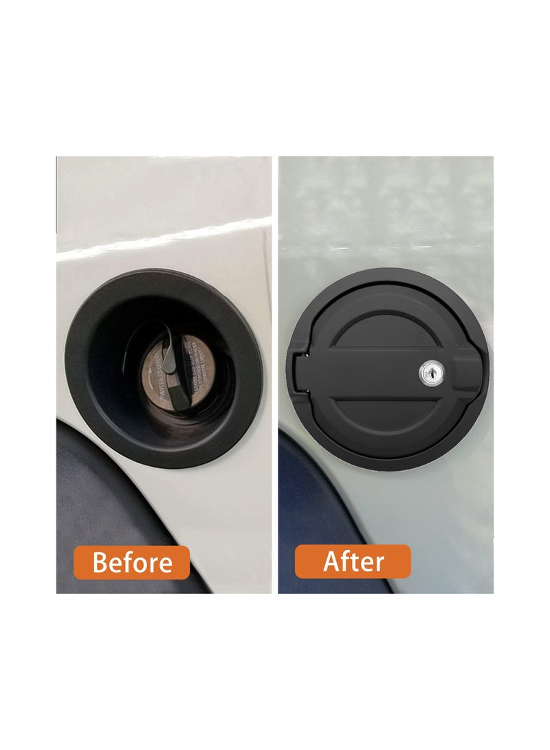 Locking Gas Cap Cover (Black), Fuel Tank Door with Lock Secure Gas Cap Gas Tank Protection Fuel Door Lock System Off-Road Gas Cap Locking Fuel Door for 2018-2022 Jeep Wrangler JL JLU - Image 4