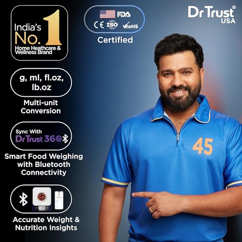 Dr Trust USA Smart Nutrition Electronic Kitchen Digital Scale Weighing Machine for Health, Fitness, Diet, Nutrition, Cooking & Home Baking with Bluetooth, Bright LCD, Touch Button, Tare Function(5 Kg) - Image 2