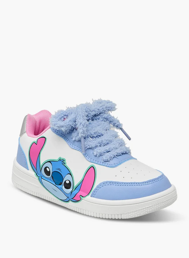 ديزني Girls Stitch Print Lace-Up Sneakers