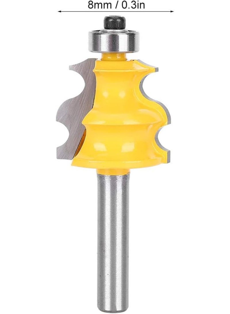 GGOOT Woodworking Milling Cutter  Woodworking Milling Cutter Router Bit 8mm Slotting Woodworking Tool Hardware Accessory with Round Handle Steel Drumline Router Bit - Image 5
