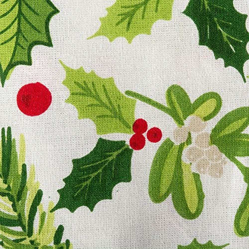 DII Boughs of Holly Collection Decorative Holiday Dining Table & Kitchen Décor, Square Tablecloth, 52x52, Christmas Greenery - Image 2