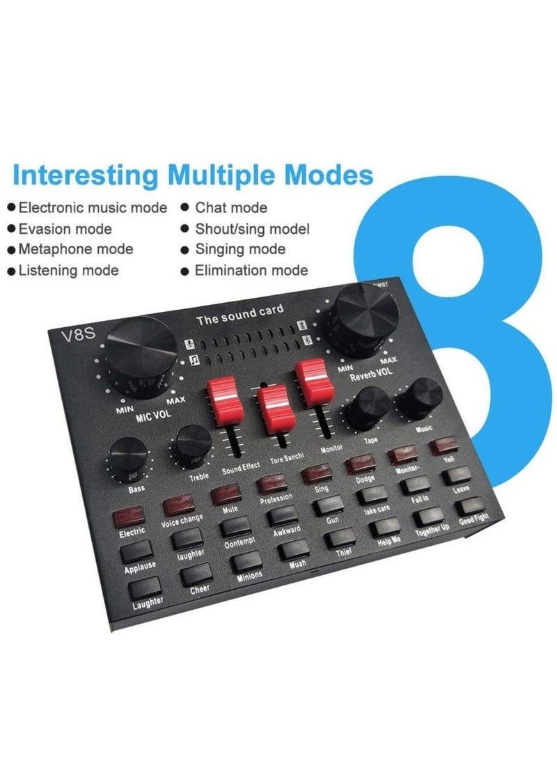 Lixada Multi-functional Live Sound Card BM800 Microphone Set Audio Recording Equipments (Black) - Image 4