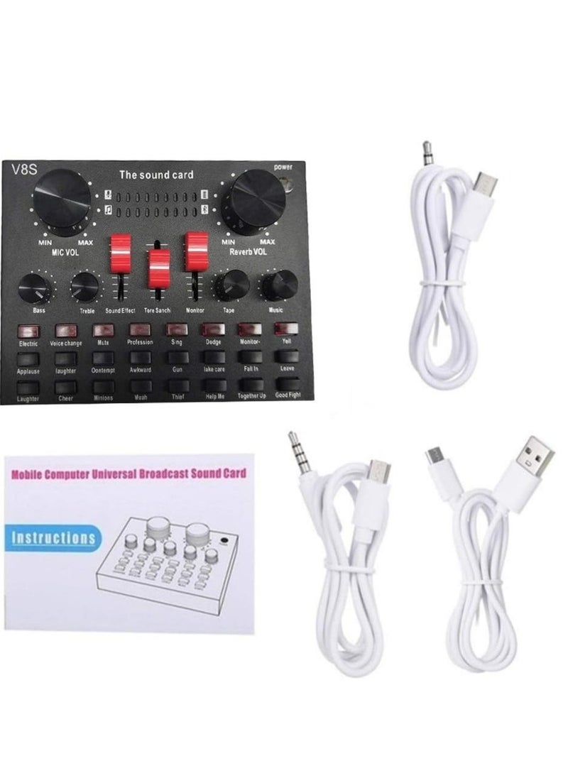 Lixada Multi-functional Live Sound Card BM800 Microphone Set Audio Recording Equipments (Black) - Image 3