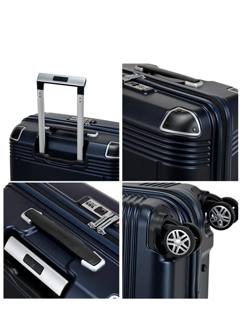 eminent Hard Case Travel Bag Large Luggage Trolley Polycarbonate Lightweight Suitcase 4 Quiet Double Spinner Wheels With Tsa Lock KK10 Night Blue