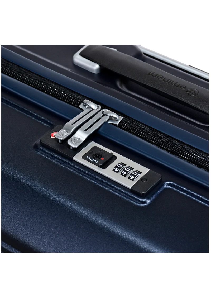 eminent Hard Case Travel Bag Large Luggage Trolley Polycarbonate Lightweight Suitcase 4 Quiet Double Spinner Wheels With Tsa Lock KK10 Night Blue