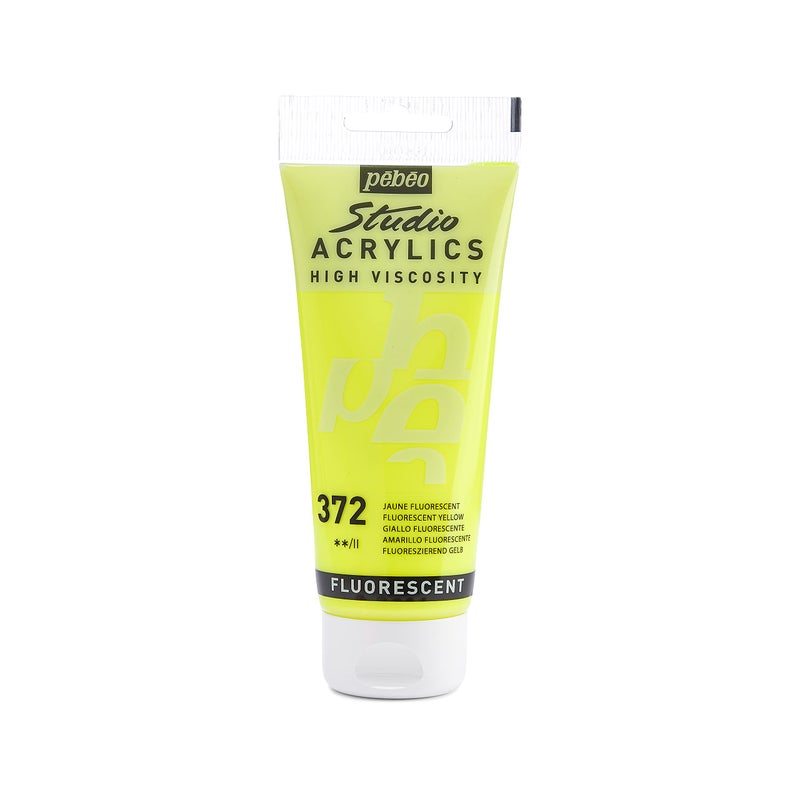Pebeo Acrylic Fine Studio Acrylics Fluorescent Yellow Fluorescent Yellow 100ml338oz - Image 2