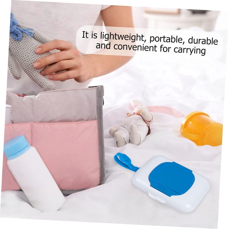 Blue Wet Wipes Case Dispenser 2 Pack Portable Travel Tissue Holder for Bathroom - Image 5