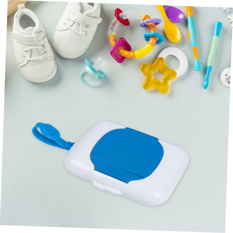 Blue Wet Wipes Case Dispenser 2 Pack Portable Travel Tissue Holder for Bathroom - Image 4
