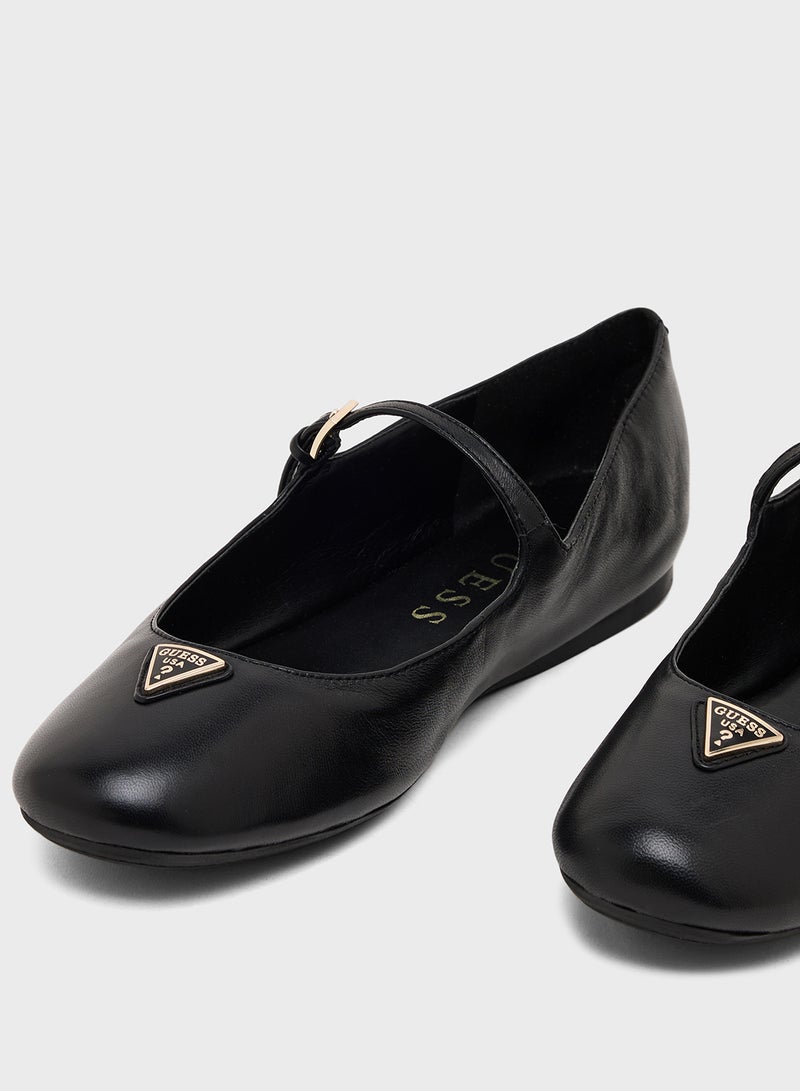 GUESS Close Toe Ankle Strap Ballerinas  - Image 4