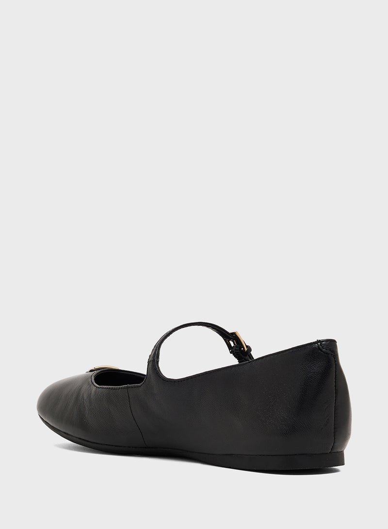 GUESS Close Toe Ankle Strap Ballerinas  - Image 3