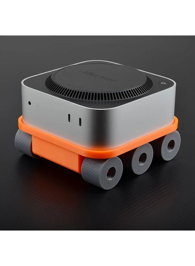 Apple Mac Mini M4 Desktop Cooling Stand White 10 13 Inches Futuristic Design With Wheels - Image 1
