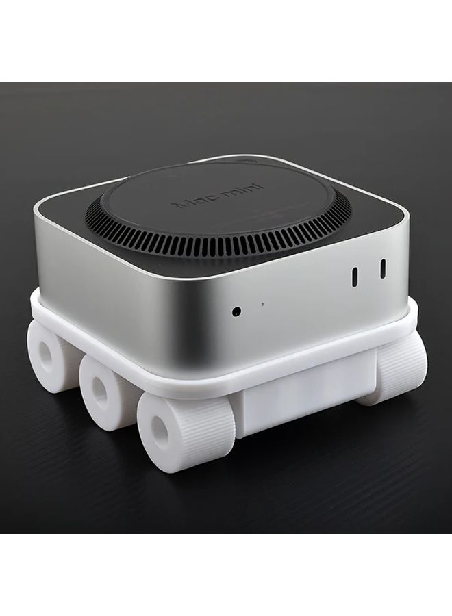Apple Mac Mini M4 Desktop Cooling Stand White 10 13 Inches Futuristic Design With Wheels - Image 4