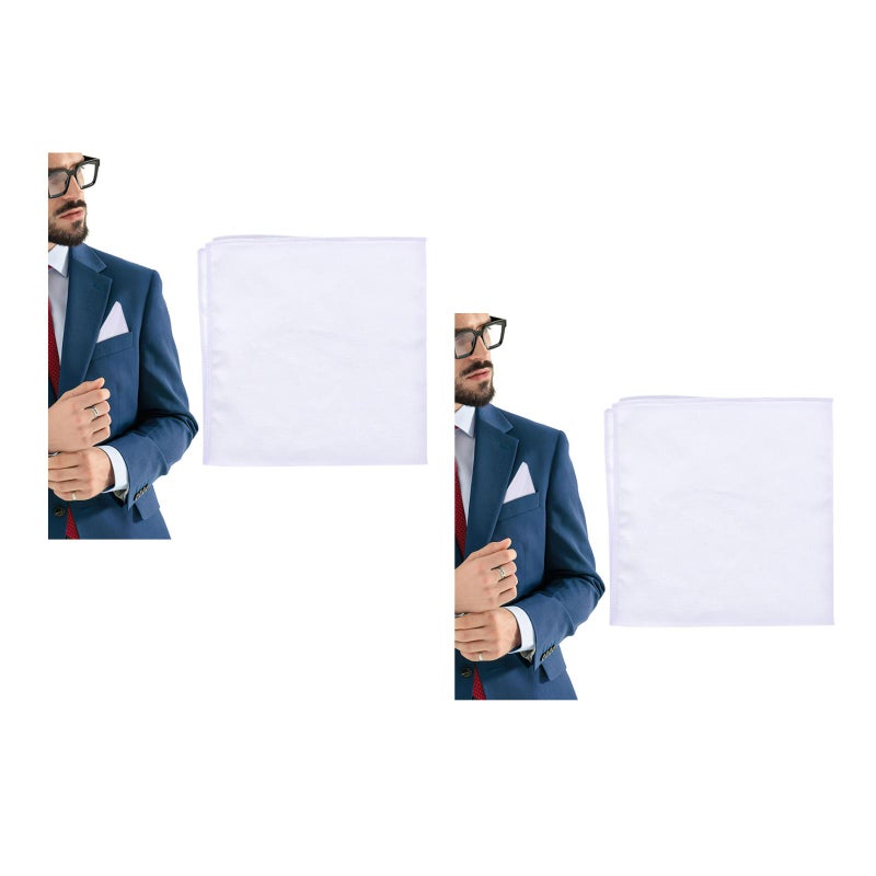 2 pcs Simple Mens Handkerchief Cotton Sweat-absorbent Hankies Hand - Image 5