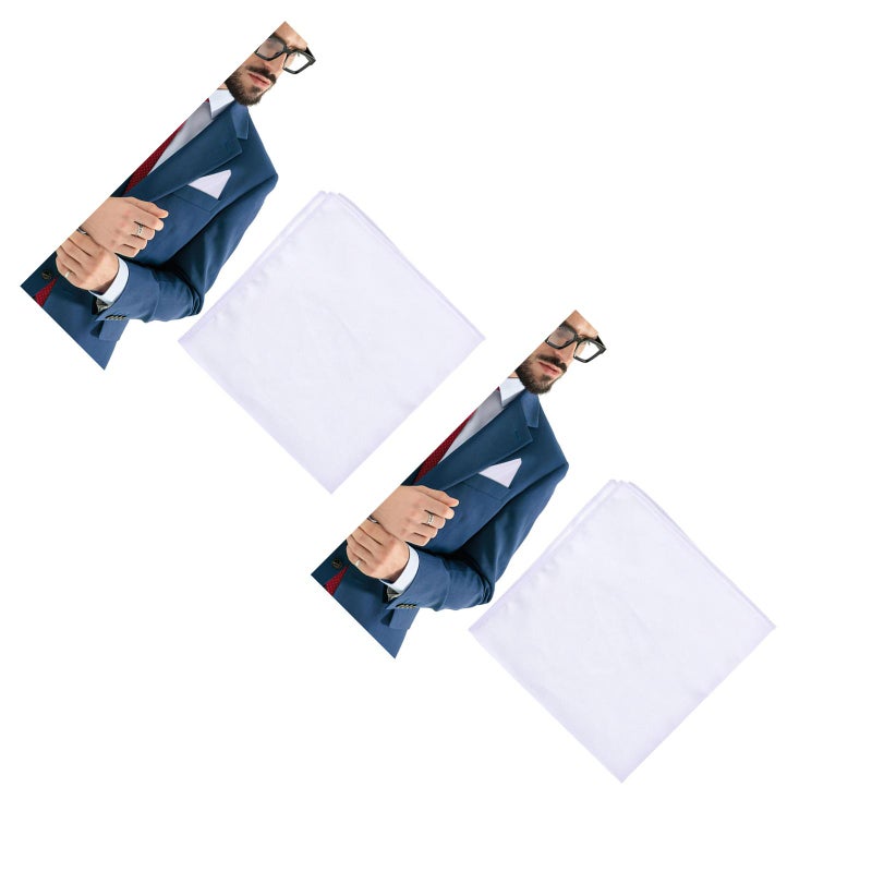 2 pcs Simple Mens Handkerchief Cotton Sweat-absorbent Hankies Hand - Image 4