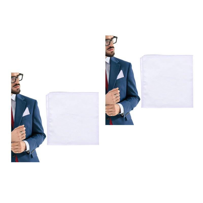 2 pcs Simple Mens Handkerchief Cotton Sweat-absorbent Hankies Hand - Image 2