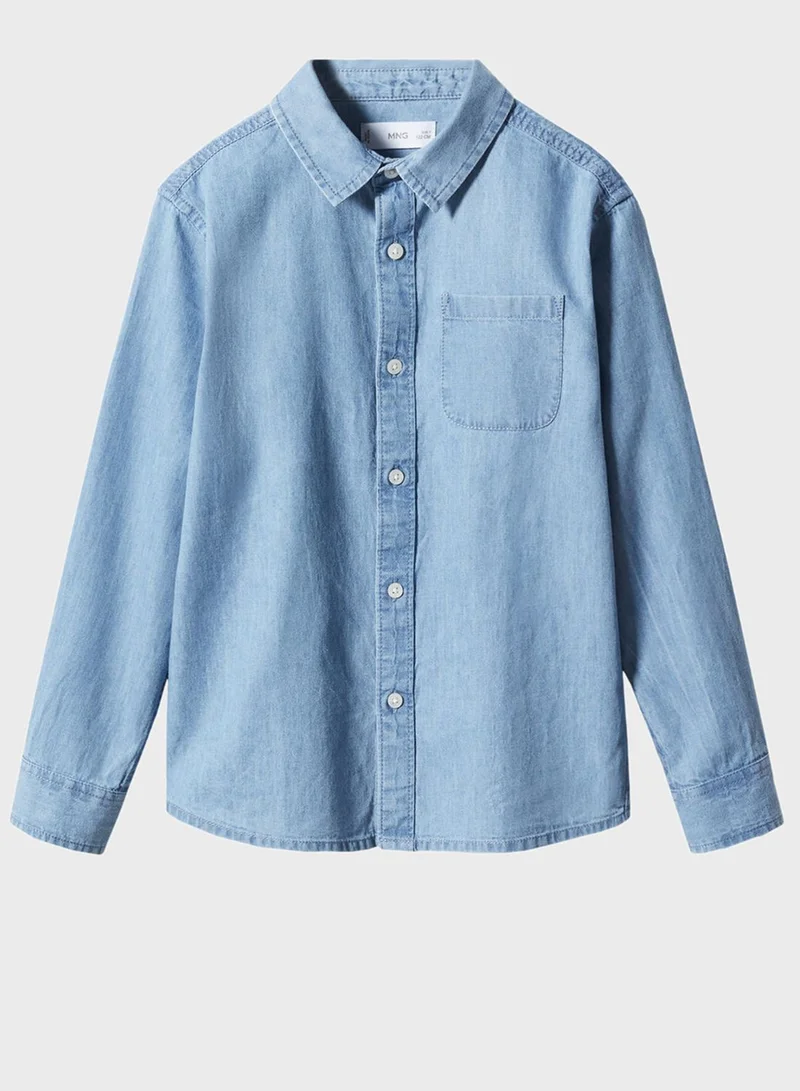 مانجو Kids Light Wash Denim Shirt