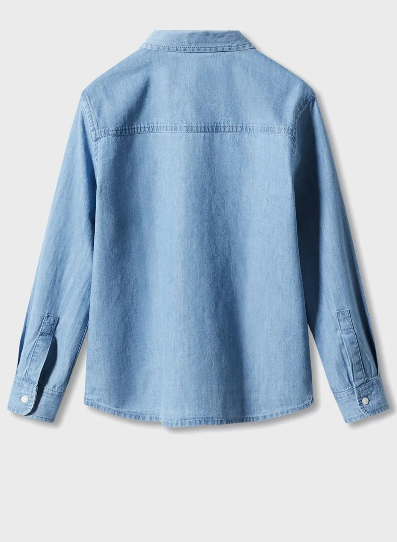 مانجو Kids Light Wash Denim Shirt