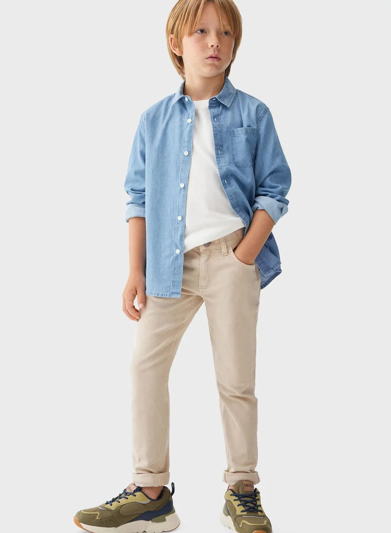مانجو Kids Light Wash Denim Shirt