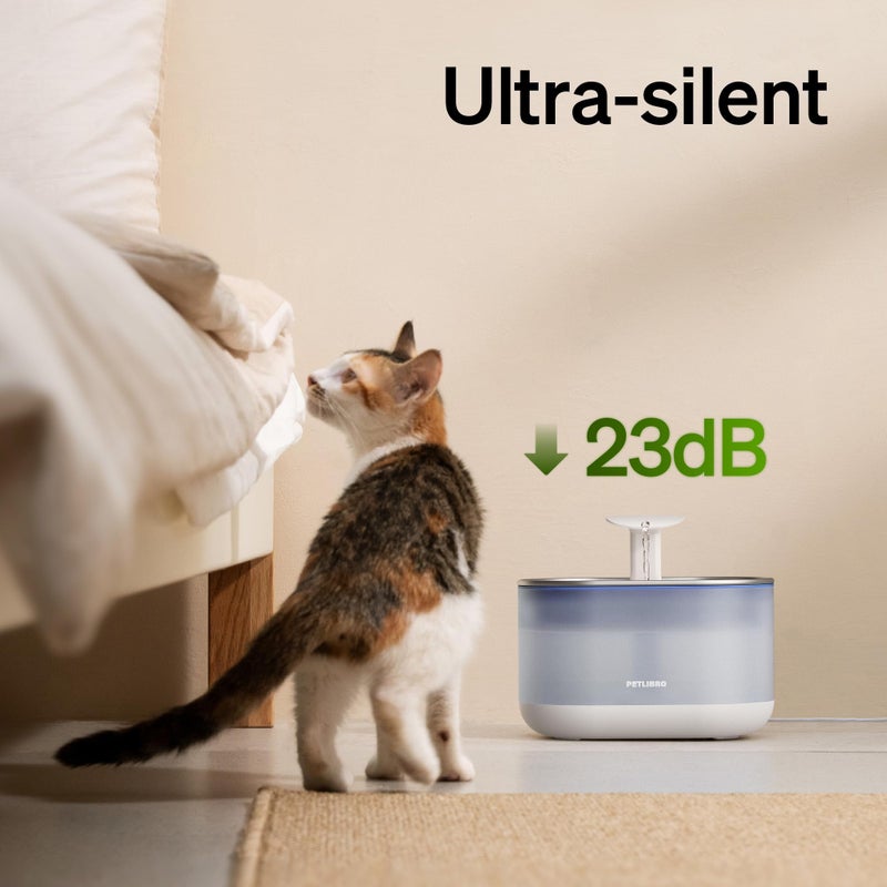 PETLIBRO Cat Water Fountain Stainless Steel,Ultra Quiet,71fl oz/2.1L Automatic Cat Fountain,Two Flow Modes,BPA-Free Capsule Metal Healthy Pet Water Fountain for Cats Inside with 4 Large Filters - Image 5