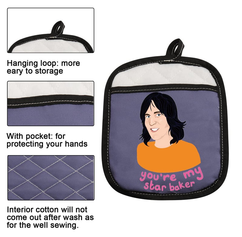 WCGXKO Baker Appreciation Gift for Friends Mom You are My Star Baker Oven Pads Pot Holder with Pocket (You're My Star Baker) - Image 3