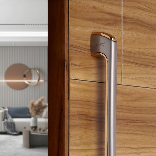 LAPO Pull Handle for Main Door | 14 Inch Pull Push Bar for Office| Ideal for Home Hotel Office Entrance| Rose Gold Finish | Well Suited for Wooden & Glass Doors| Fits 30–100mm Door| 3 Year Warranty - Image 5